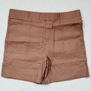 Mom Cut Brown/Tan Chino Casual Shorts – Soft Stretch Cotton & Hiking